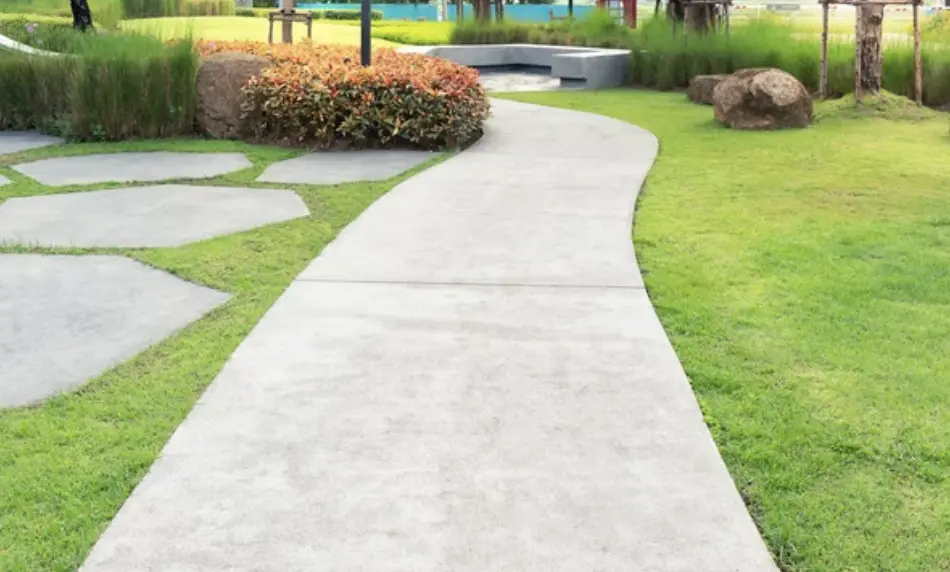 Brick pattern stamped concrete